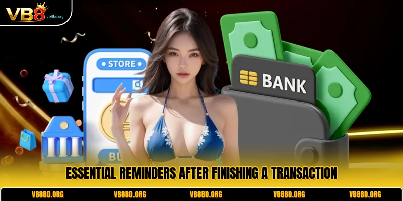 Essential reminders after finishing a transaction